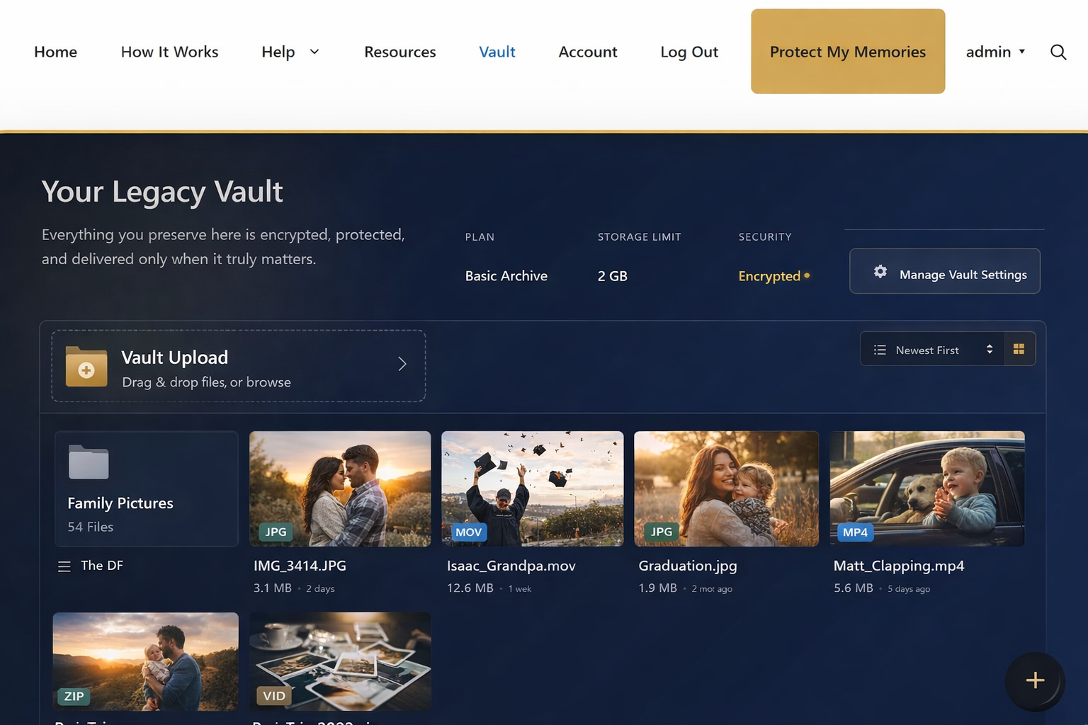 Memory Vault Dashboard